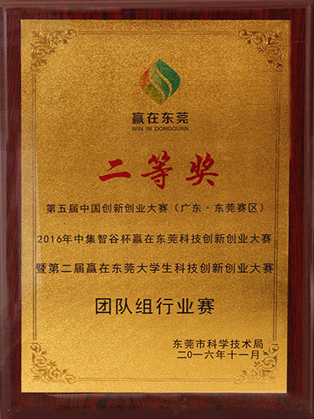 第五届中国创新创业大赛东莞二等奖